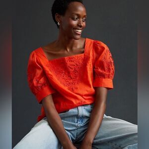 Anthropologie Cutwork Blouse NWT